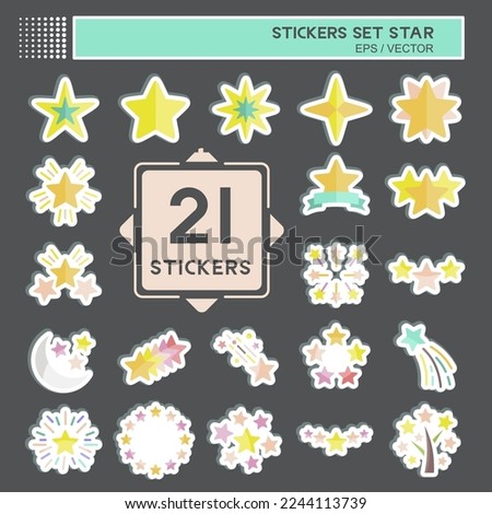 Sticker Set Stars. related to Stars symbol. simple design editable. simple illustration. simple vector icons