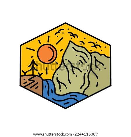 Mountain Logo Design Vintage Emblem Vector illustration Badge Symbol Icon