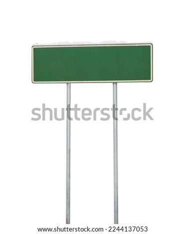 Empty road sign in winter