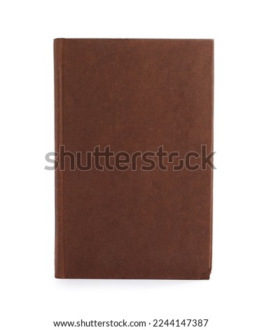 Closed old hardcover book isolated on white