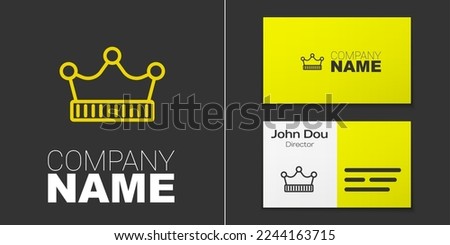 Logotype line King crown icon isolated on grey background. Logo design template element. Vector