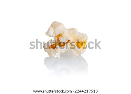 popcorn macro on a white background close-up