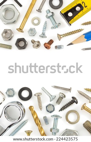 hardware tools isolated on white background