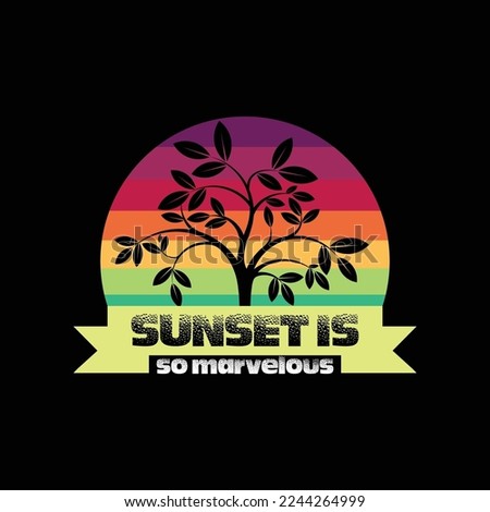 This t-shirt design features a beautiful, vintage- inspired sunset in the sky. Perfect for a summer day or to show your love for nature, this shirt is a must-have.