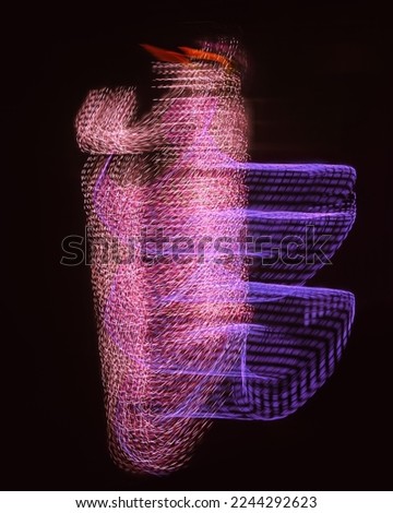 Long exposure light painting photography, curvy lines of vibrant neon different color against a black background.Bright neon line designed background.Modern background in lines style.Abstract,creative