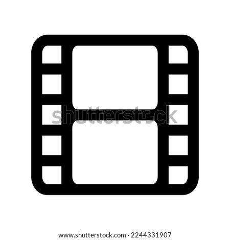 Film icon line isolated on white background. Black flat thin icon on modern outline style. Linear symbol and editable stroke. Simple and pixel perfect stroke vector illustration.