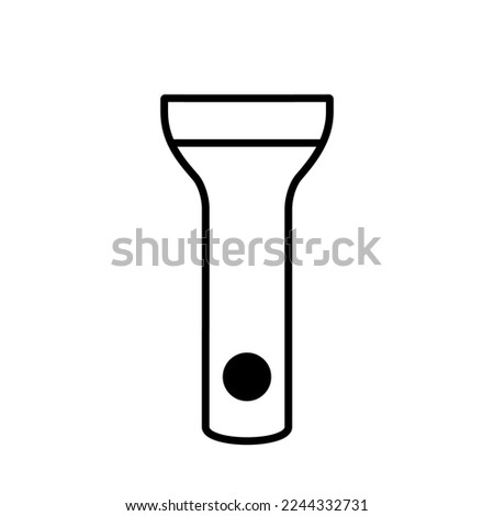 Flashlight icon line isolated on white background. Black flat thin icon on modern outline style. Linear symbol and editable stroke. Simple and pixel perfect stroke vector illustration.