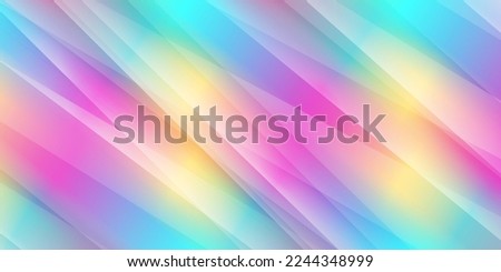 Holographic colorful stripes geometric abstract tech background. Vector art modern design