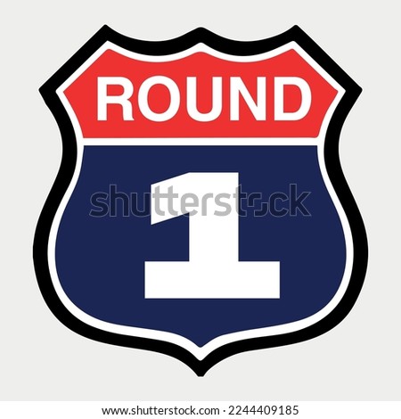 Round one Logo for boxing or football tournament vector illustration
