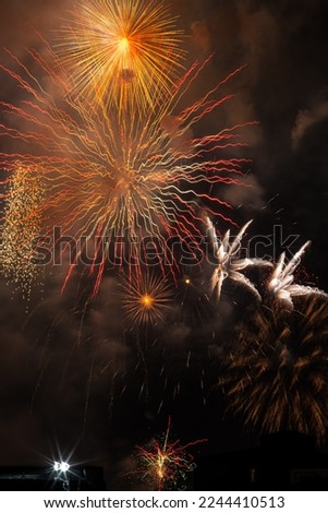 Abstract colorful fireworks with free space for text
