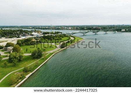 An aerial of the waterfront at Fort Erie, Ontario, Canada