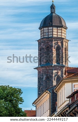 Tower of the Gothic Church of St Jacobi in Goettingen, Germany