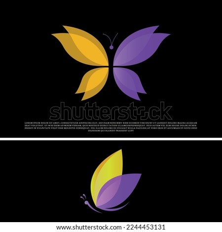 Premium set of colorful Butterfly vector logo design templates and emblems- beauty and florist services - butterfly illustrations, butterfly symbol logotype.