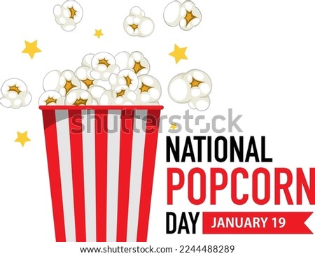 National Popcorn Day Banner Design illustration