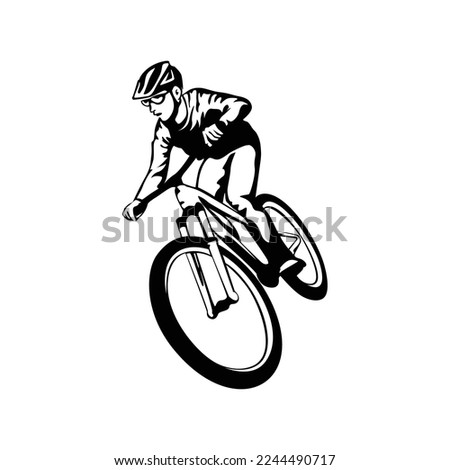 bicyclist silhouette design. extreme sport sign and symbol.