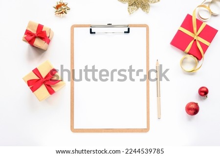 Merry Christmas decoration box, tree branch, balls background element. Top view, flatlay. Luxury theme for new year, valentine, chinese new year.
