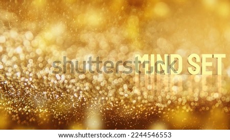 The gold mind set on bokeh for abstract concept 3d rendering