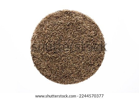 Top view of herbal powders as a product photo.