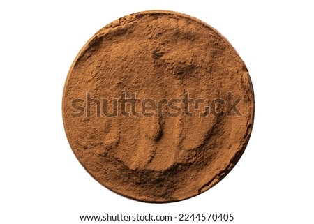 Top view of herbal powders as a product photo.
