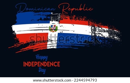 Flag of Dominican Republic. Independence DayCreative grunge brush of Dominican Republic flag illustration. Elegant grunge brush of Dominican Republic flag illustration Royalty-Free Stock Photo #2244594793