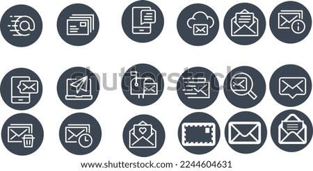 Mail and Messaging web icons set vector design collection pack