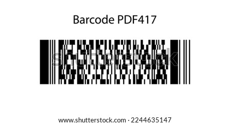 Bar code PDF417 isolated on white background. Vector