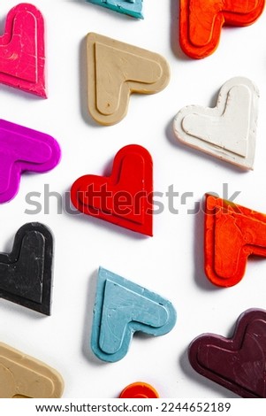 Love hearts on wooden texture background. Valentine’s day card concept. Heart for Valentine’s Day Background.