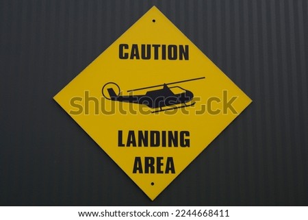 Warning sign helicopters in Harskamp in Netherlands