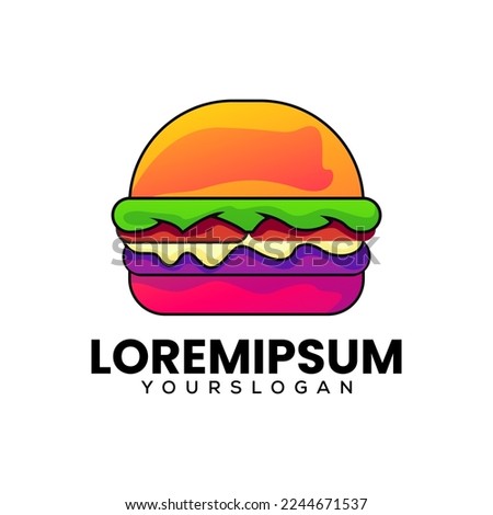 burger gradient logo design template