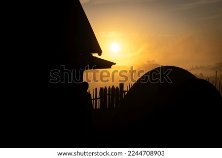 Sunrise at loca Zafimaniry village in Madagascar