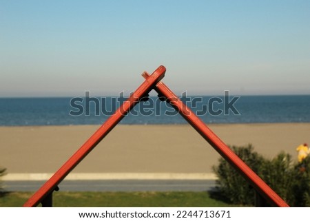 Close up of a triangle roof top at beach. High quality photo