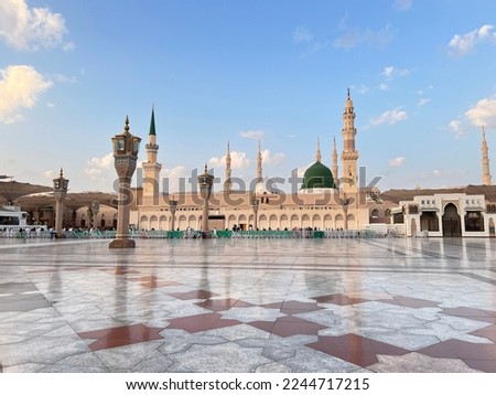 holy masiid in Islam masjid al nabawi in Madinah in Saudi Arabia Royalty-Free Stock Photo #2244717215