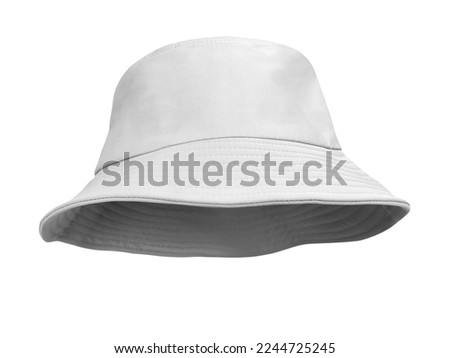 white bucket hat isolated on white Royalty-Free Stock Photo #2244725245