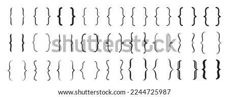 Set of braces or curly brackets icon Royalty-Free Stock Photo #2244725987