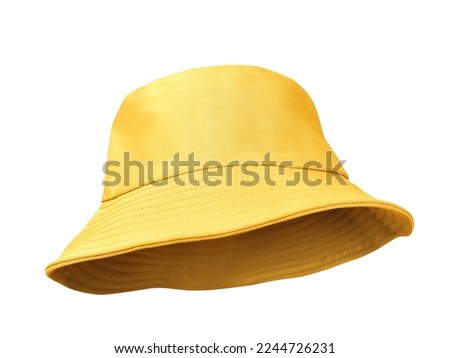yellow bucket hat isolated on white Royalty-Free Stock Photo #2244726231