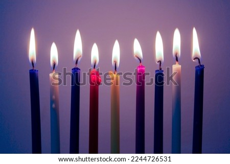 People celebrate Chanukah by lighting candles on a menorah, also called a Hanukiyah. Each night, one more candle is lit.
