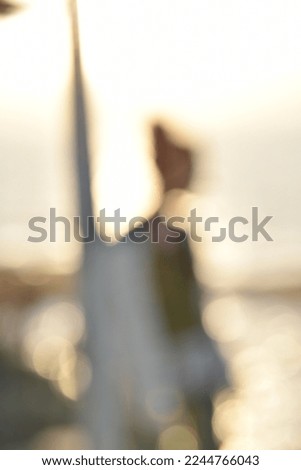 Silhouette of a beauty woman at sunset