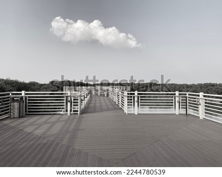 Black and white pictures of a bridge with a cloud over it