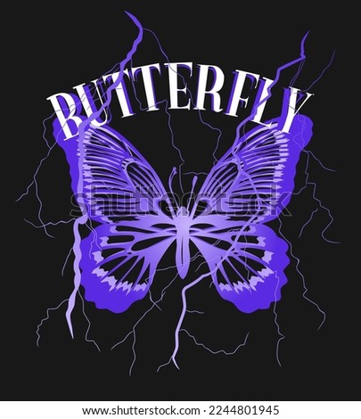 Butterfly Vector Design, for T shirt, Streetwear, Urban Style, and poster