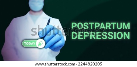 Conceptual caption Postpartum Depression. Conceptual photo a mood disorder involving intense depression after giving birth