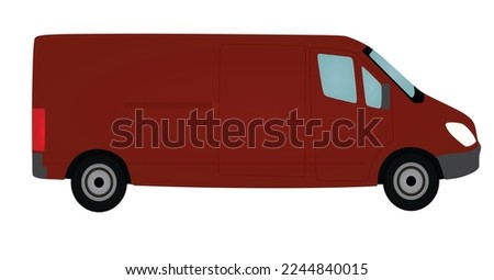 Red mini van. vector illustration