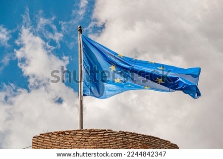 European Union Flag atop Castle of St. Angelo