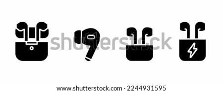 Airpod icon illustration isolated on white background. Stock vector. Royalty-Free Stock Photo #2244931595