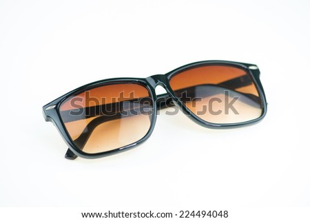 Brown sunglasses isolated on the white background