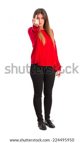  young cool girl disagree gesture