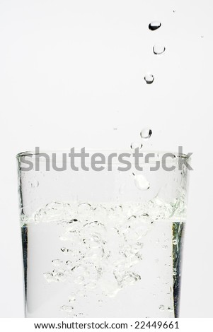 fresh cool  water isolated over white background