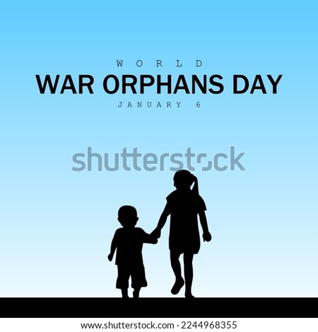 World war orphans day theme. Vector illustration. Suitable for Poster, Banners, campaign and greeting card. Royalty-Free Stock Photo #2244968355