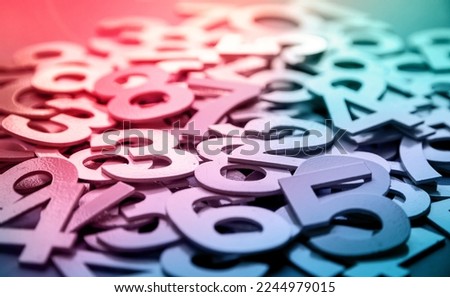 Mathematics abstract background made with solid numbers - Closeup view Royalty-Free Stock Photo #2244979015