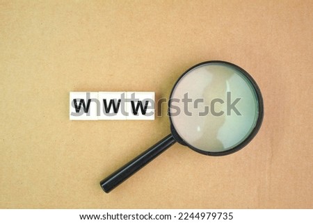 magnifying glass and letters of the alphabet with the word WWW searching. the concept of SEO or the concept of searching on the website
