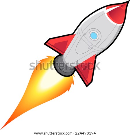 Space rocket  vector cartoon illustration